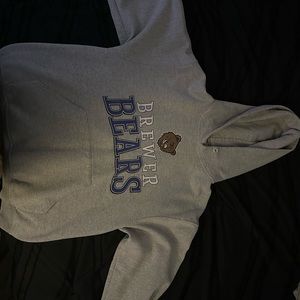 It is a brewer bears hoodie in a size medium.